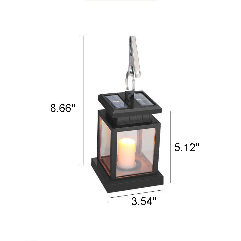 Solar Candle Lantern LED Outdoor Hanging Light Flameless Candle Lamp with Clip Hook Waterproof Solar Garden Lantern for Patio | Tree and Table
