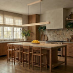 Minimalist Wood Pendant Light With Warm Daylight Glow For Dining Room — Ashbury Home & Living