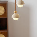 Contemporary Travertine Stone Pendant Light With Dimmable Glow — Ashbury Home & Living