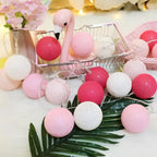 Cotton Ball String Lights LED Fairy Lights with Woven Cotton Balls Battery or USB Powered Garland Lights for Bedroom | Living Room | Nursery and Party
