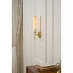 Modern Metal and Faux Alabaster Wall Light for Living Room — Ashbury Home & Living