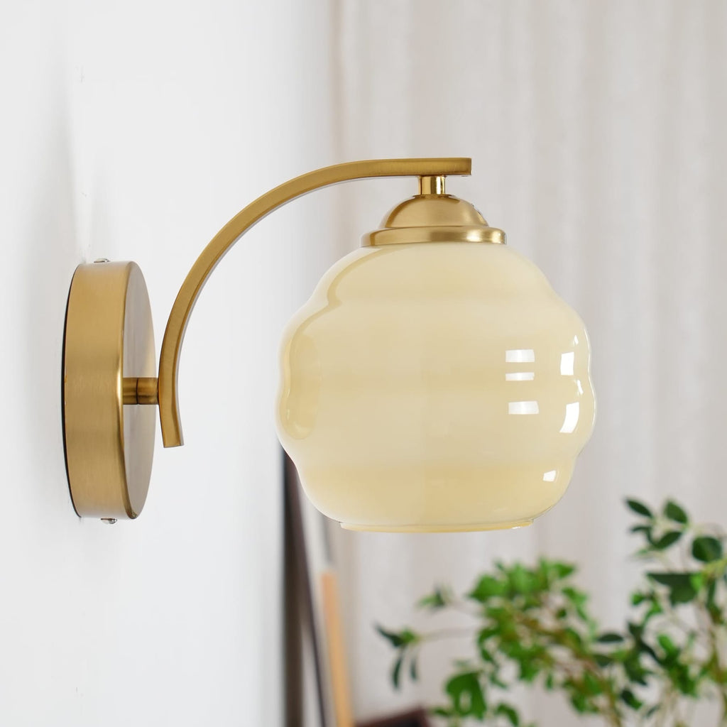 Contemporary Wrought Iron and Glass Wall Light With Warm LED Glow — Ashbury Home & Living