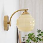 Contemporary Wrought Iron and Glass Wall Light With Warm LED Glow — Ashbury Home & Living