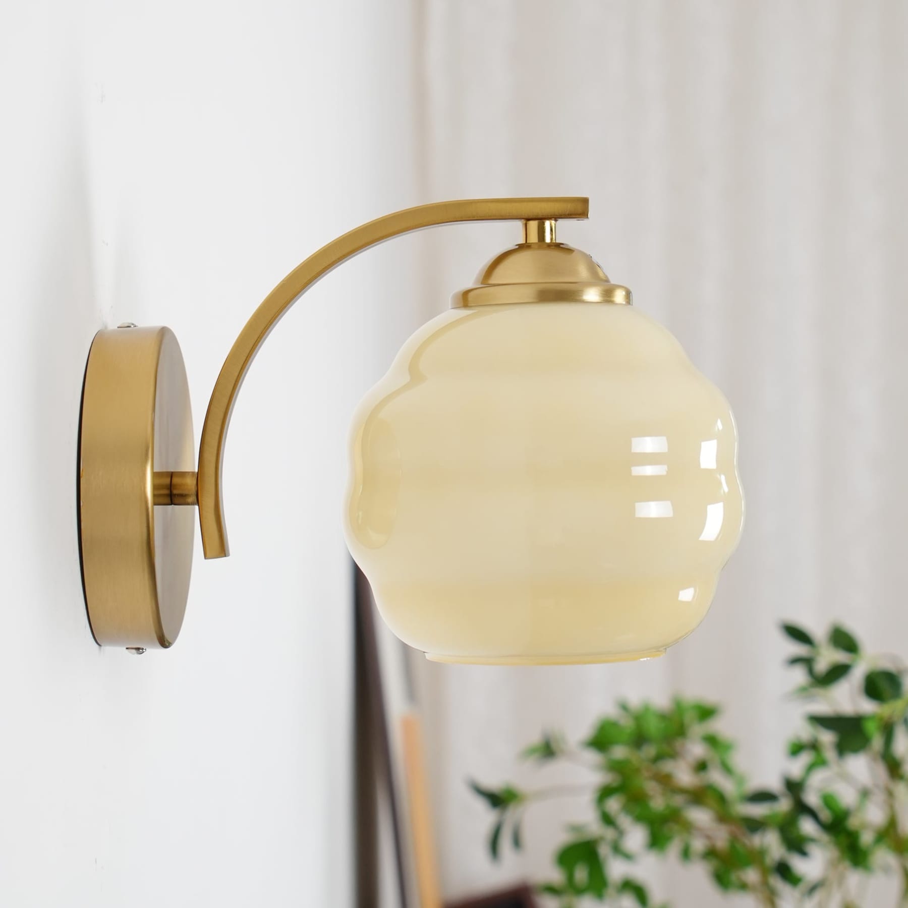 Contemporary Wrought Iron and Glass Wall Light With Warm LED Glow — Ashbury Home & Living