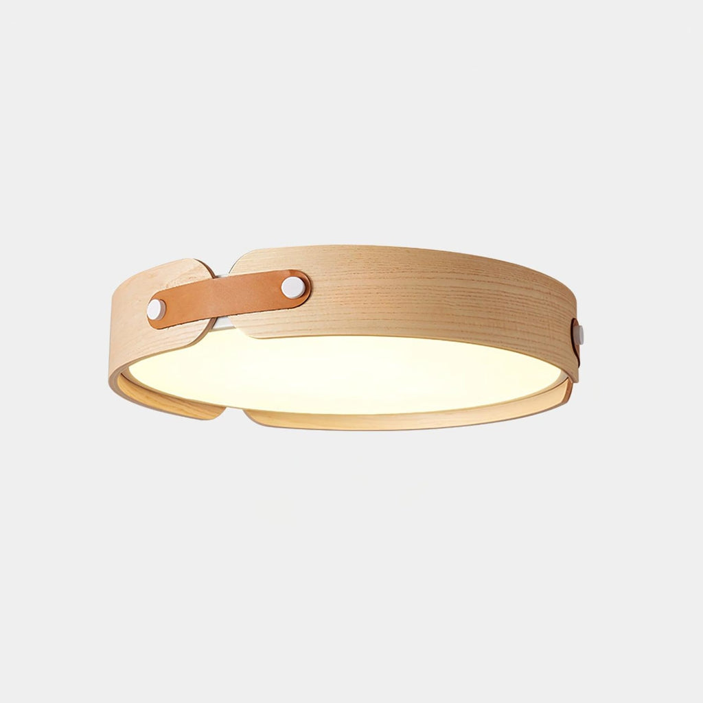 Scandinavian Wood Flush Mount Ceiling Light With Slim Low-Profile Design — Ashbury Home & Living