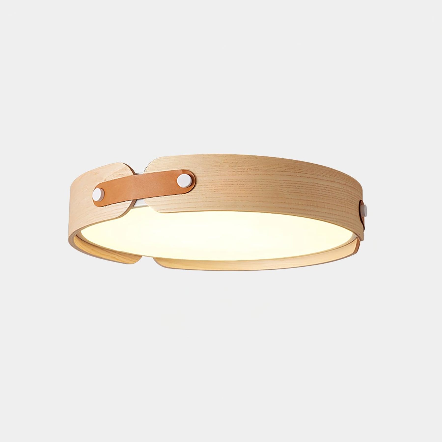 Scandinavian Wood Flush Mount Ceiling Light With Slim Low-Profile Design — Ashbury Home & Living