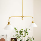 Modern Brass Pendant Light With Ceramic Shades for Dining Room — Ashbury Home & Living