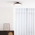Scandinavian Wood-Effect Flush Mount Ceiling Light With Tri-Colour Glow — Ashbury Home & Living