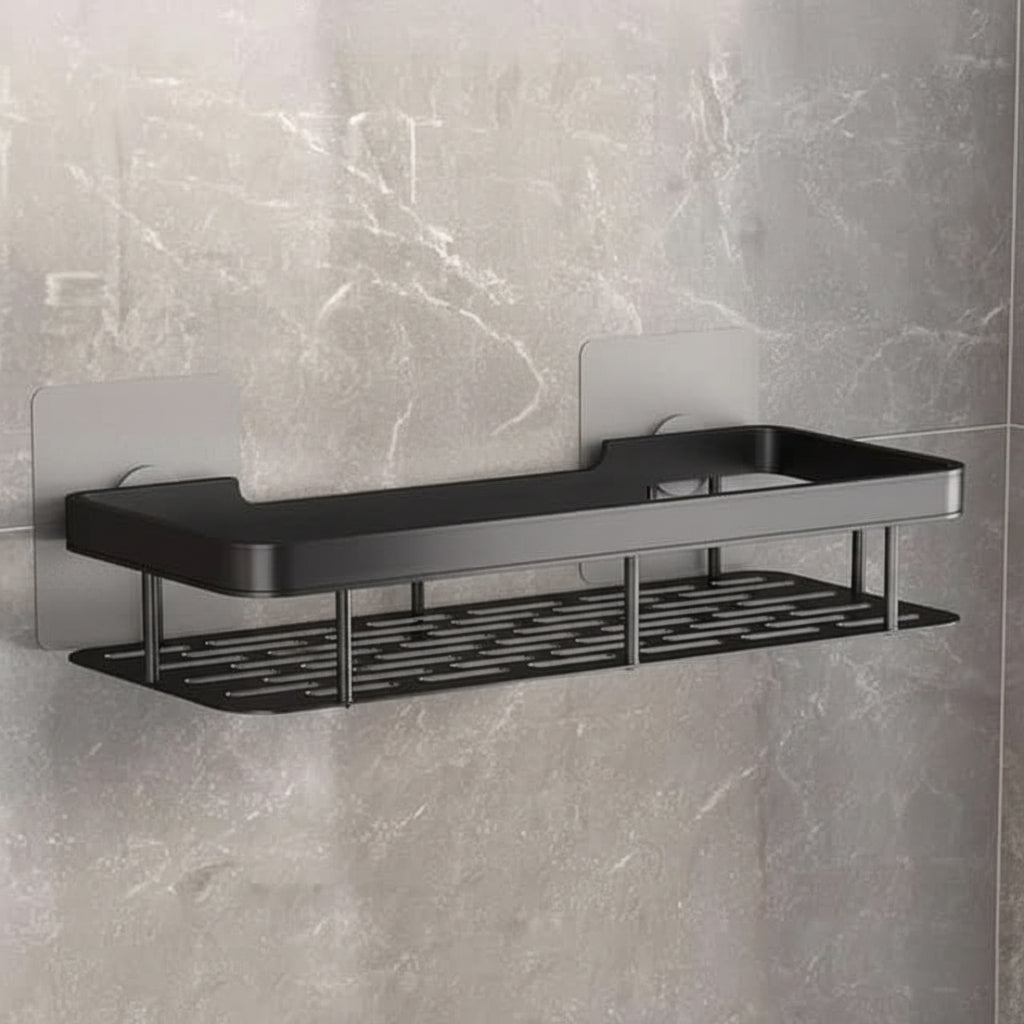 Adhesive Bathroom Shelf Drill-Free Shower Caddy Stainless Steel Wall Shelf Organiser for Shampoo and Toiletries