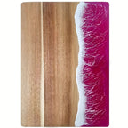 Resin Chopping Board Acacia Wood Ocean Wave Serving Board Wooden Cheese Board with Epoxy Resin Inlay for Kitchen | Charcuterie and Bread