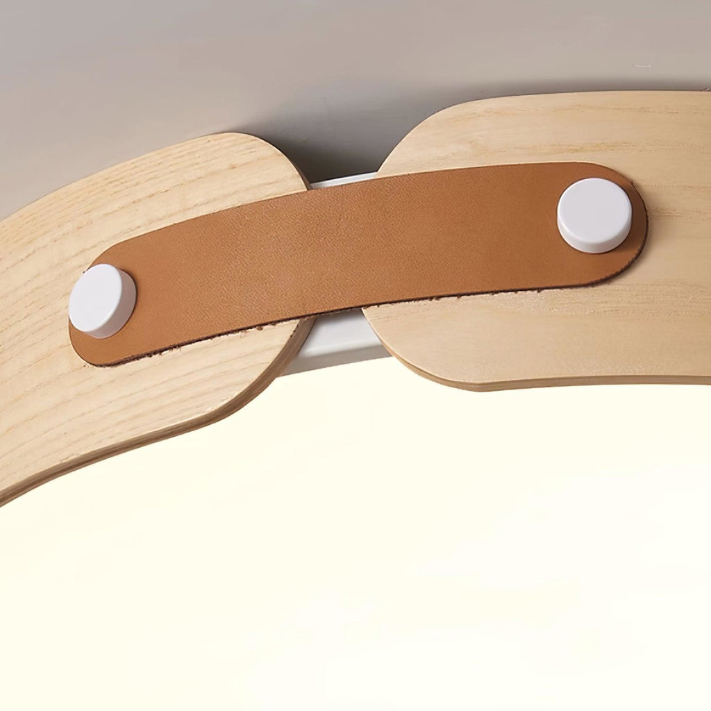 Scandinavian Wood Flush Mount Ceiling Light With Slim Low-Profile Design — Ashbury Home & Living