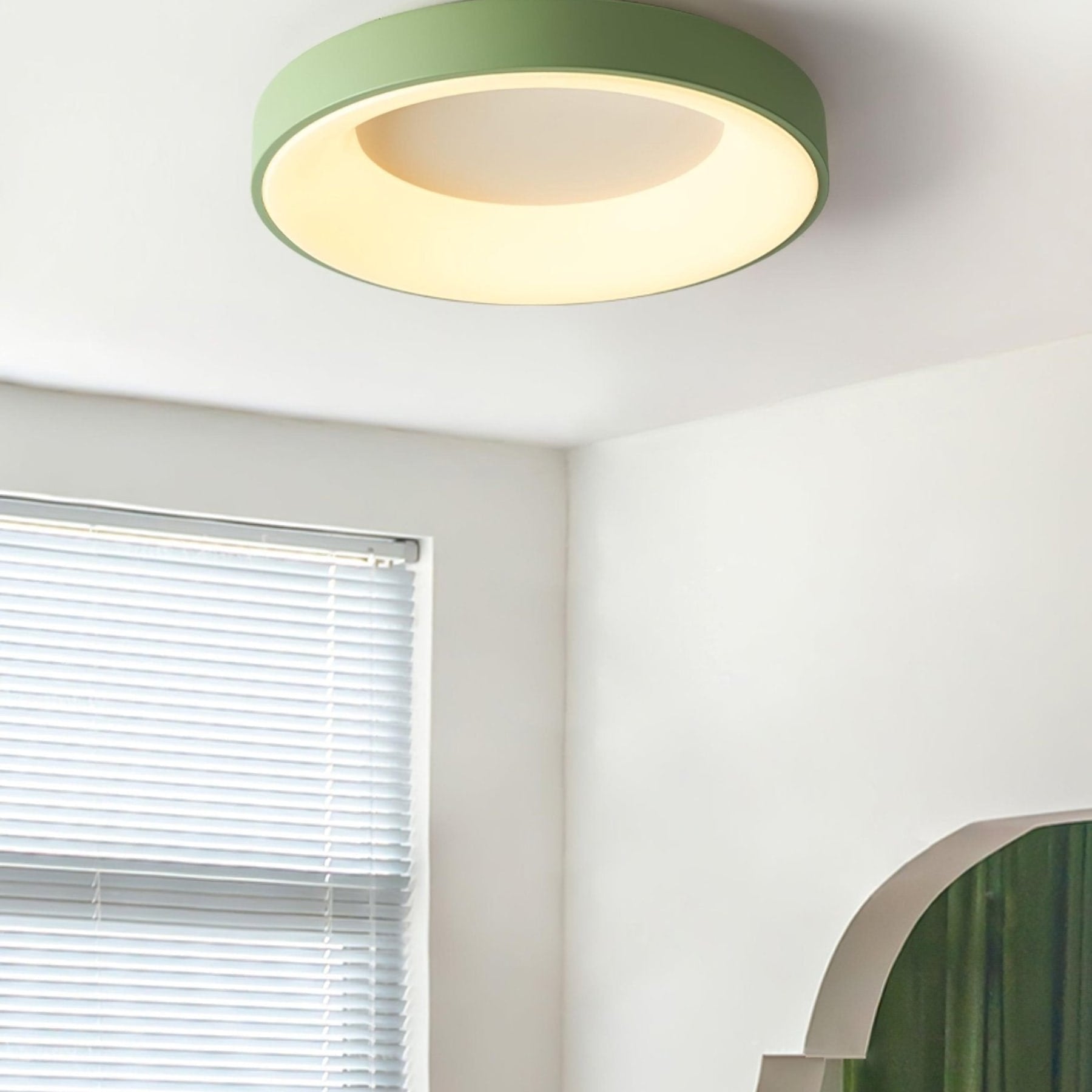 Modern Wrought Iron Flush Mount Ceiling Light With Tri-Colour LED Glow — Ashbury Home & Living