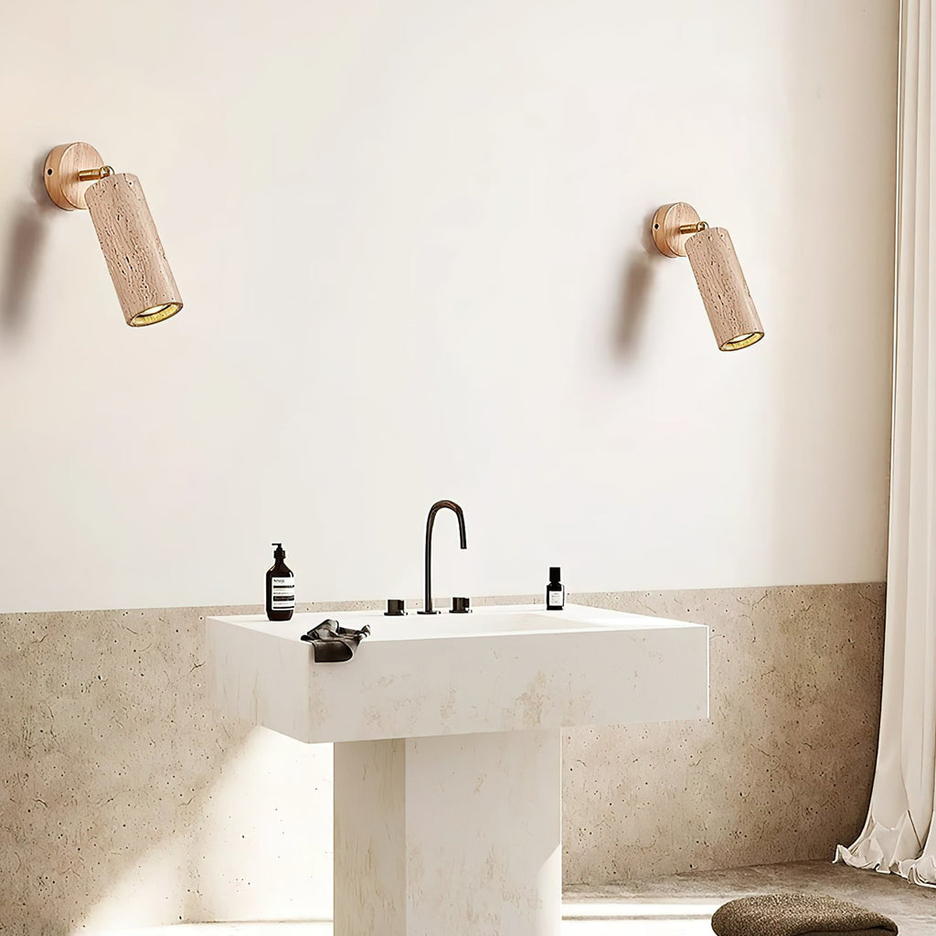 Modern Travertine Wall Light With Warm LED Glow — Ashbury Home & Living