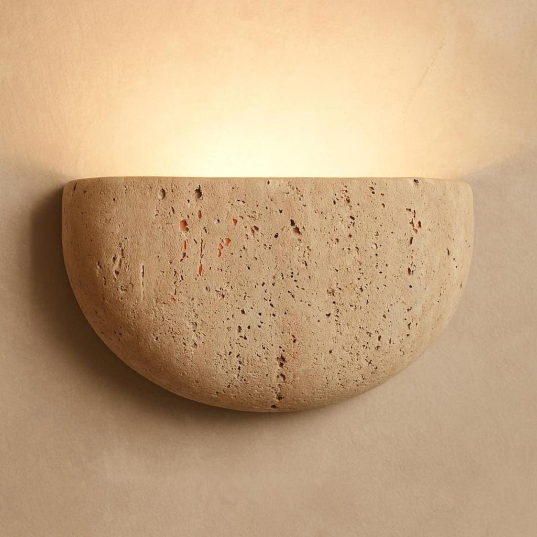 Modern Travertine Stone Wall Light for Living Room — Ashbury Home & Living