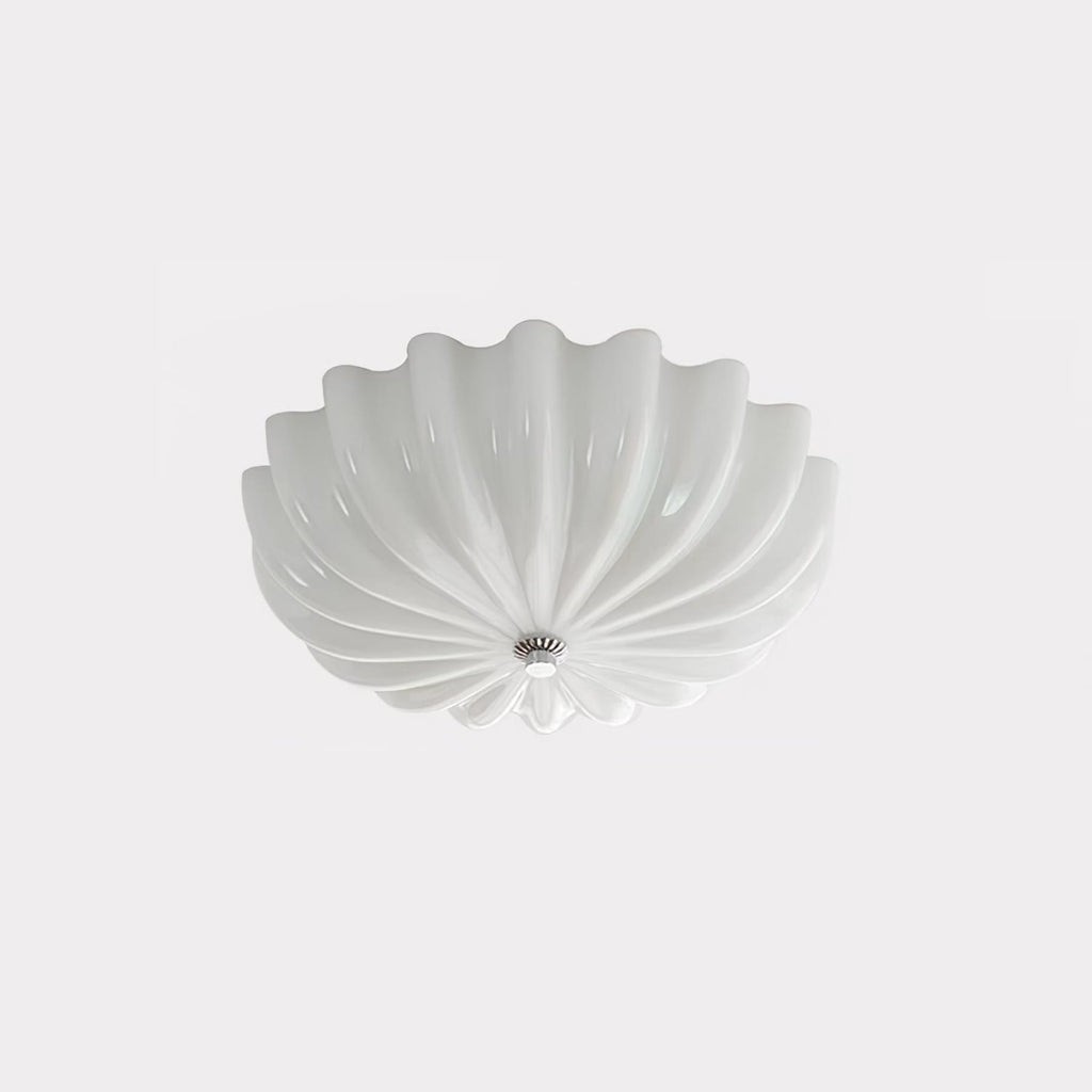 Vintage Glass Flush Mount Ceiling Light for Living Room in White — Ashbury Home & Living