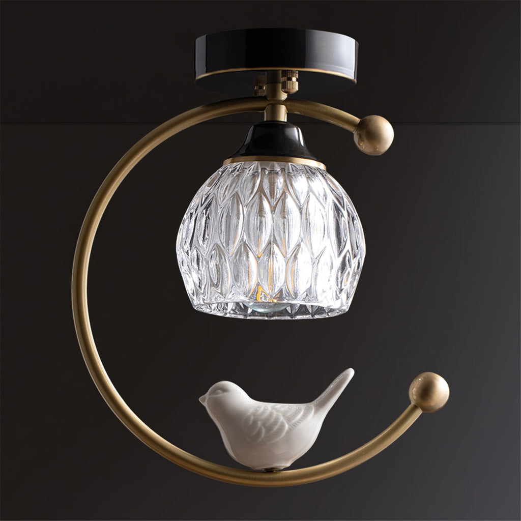 Contemporary Solid Brass Flush Mount Ceiling Light — Ashbury Home & Living