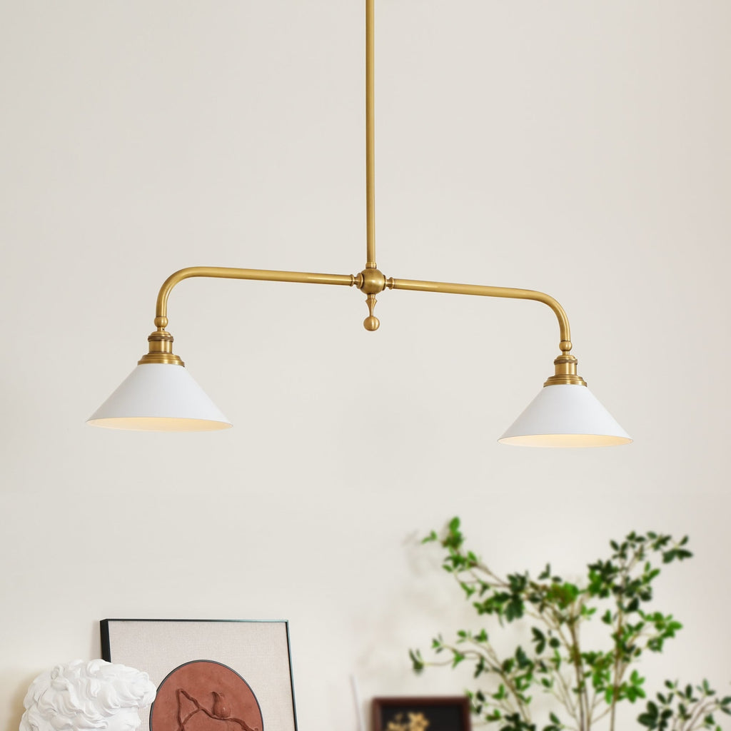 Modern Brass Pendant Light With Ceramic Shades for Dining Room — Ashbury Home & Living