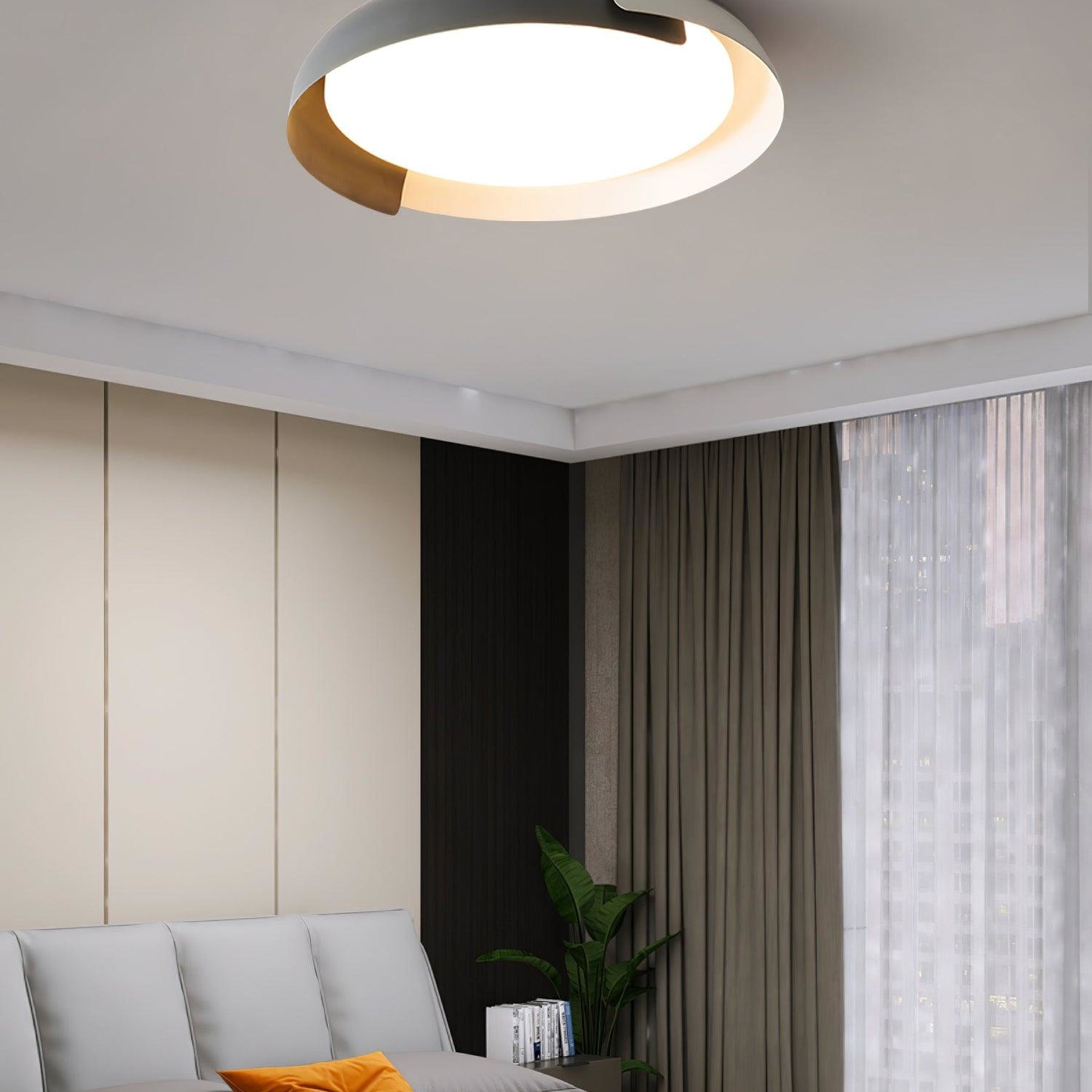 Modern Wood Flush Mount Ceiling Light for Living Room — Ashbury Home & Living
