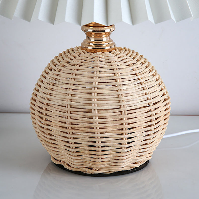Bohemian Rattan Table Lamp With Tri-Colour Warm Light — Ashbury Home & Living