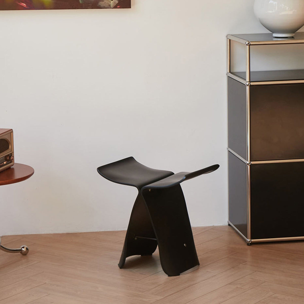 Butterfly Stool Solid Wood Bentwood Stool Mid-Century Design Armless Wooden Seat and Side Table for Living Room | Entrance and Bedroom