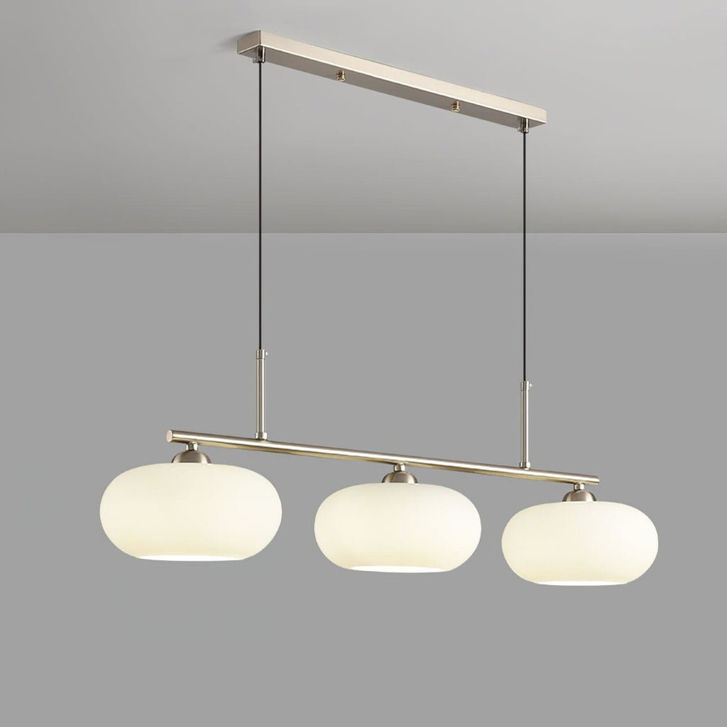 Modern Glass Pendant Light With Tri-Colour LED Glow in Nickel — Ashbury Home & Living