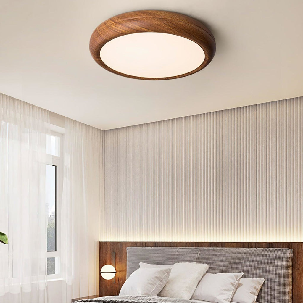 Scandinavian Wood Flush Mount Ceiling Light for Living Room — Ashbury Home & Living