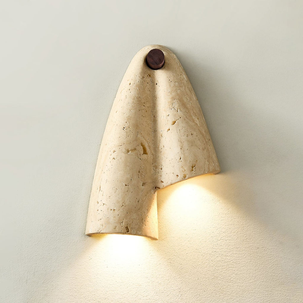 Modern Travertine Wall Light With Warm LED Glow — Ashbury Home & Living