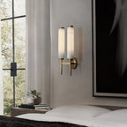 Modern Metal and Faux Alabaster Wall Light for Living Room — Ashbury Home & Living