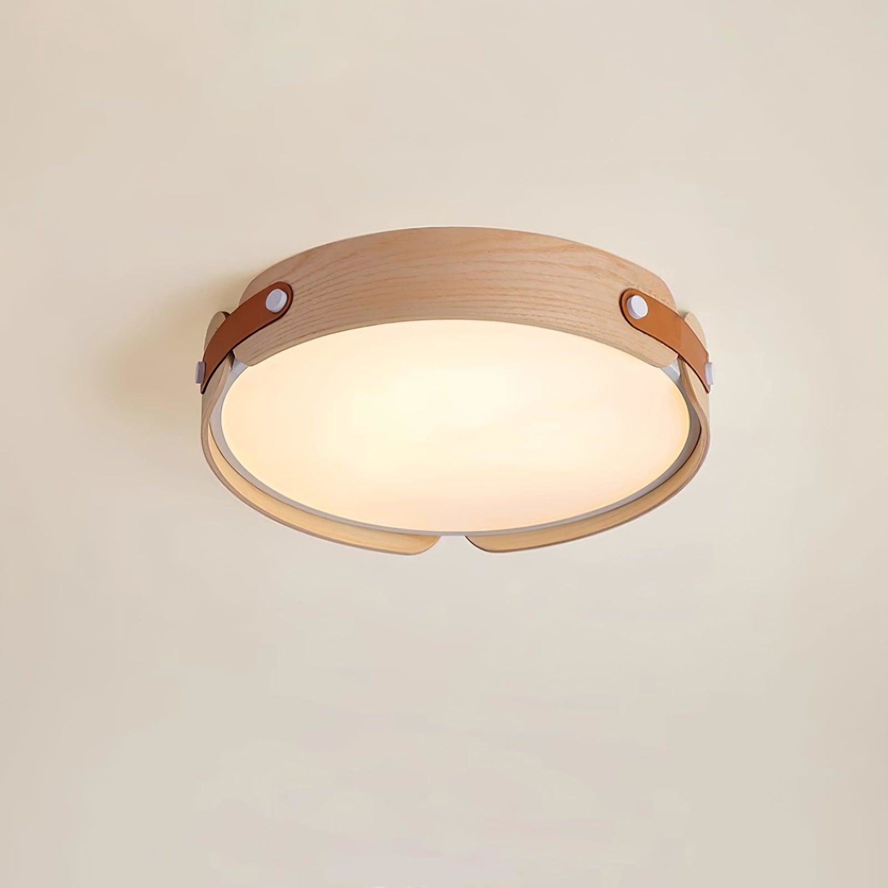 Scandinavian Wood Flush Mount Ceiling Light With Slim Low-Profile Design — Ashbury Home & Living