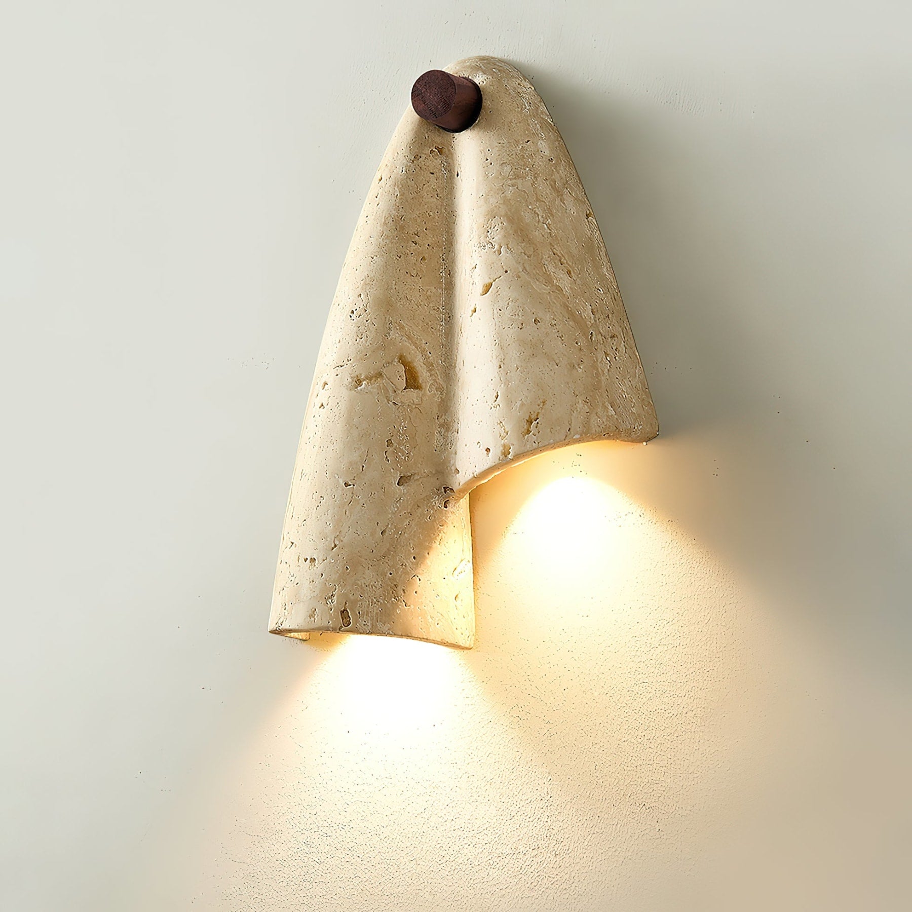 Modern Travertine Wall Light With Warm LED Glow — Ashbury Home & Living
