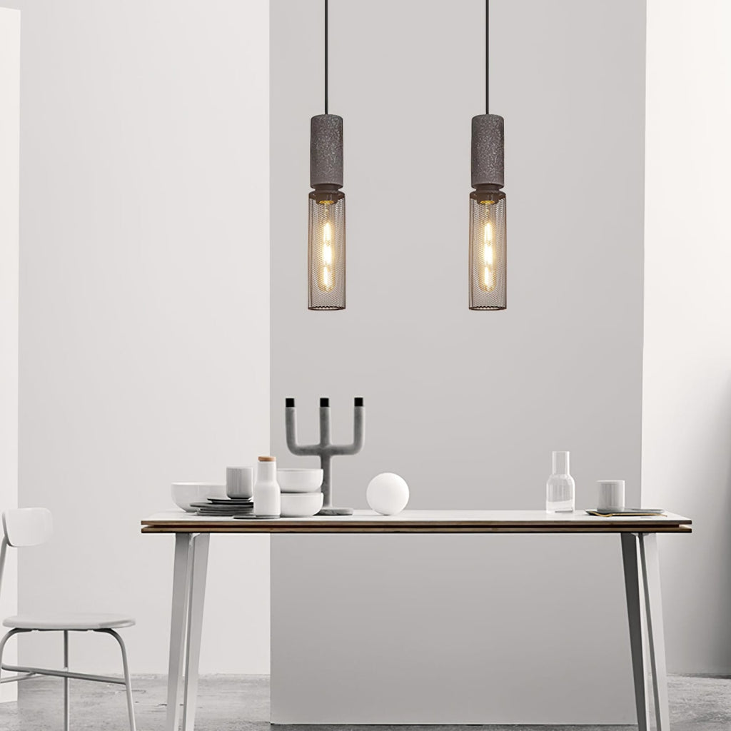 Industrial Concrete Pendant Light With Warm LED Glow — Ashbury Home & Living