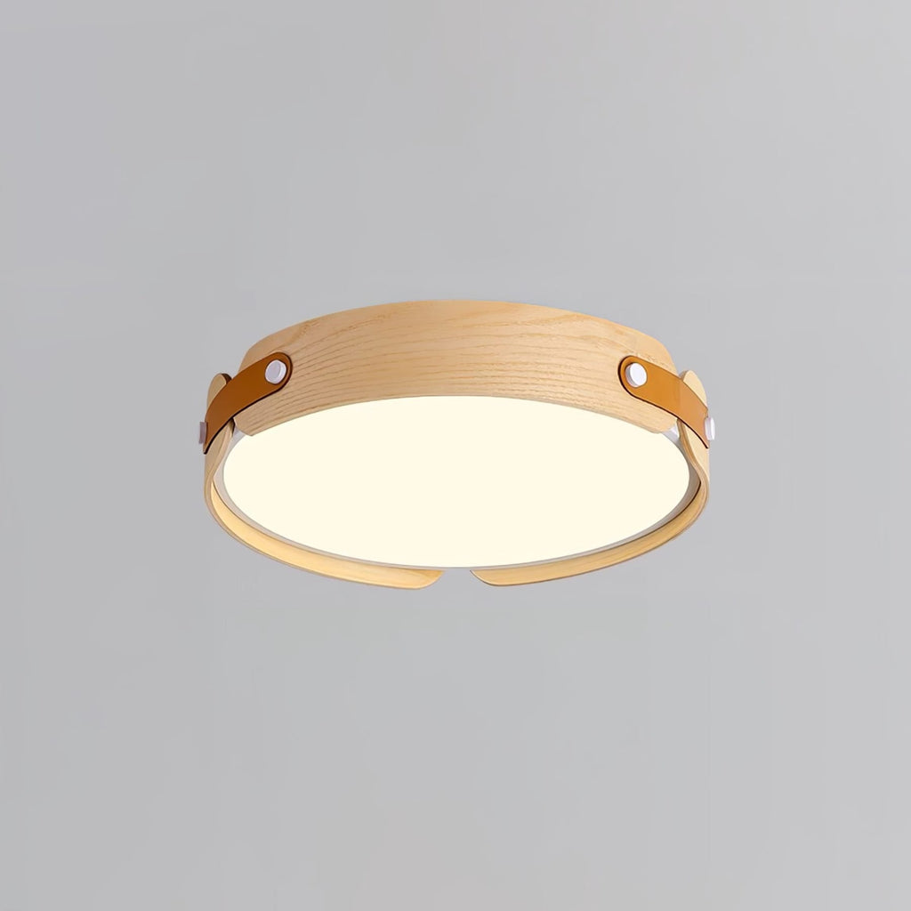 Scandinavian Wood Flush Mount Ceiling Light With Slim Low-Profile Design — Ashbury Home & Living