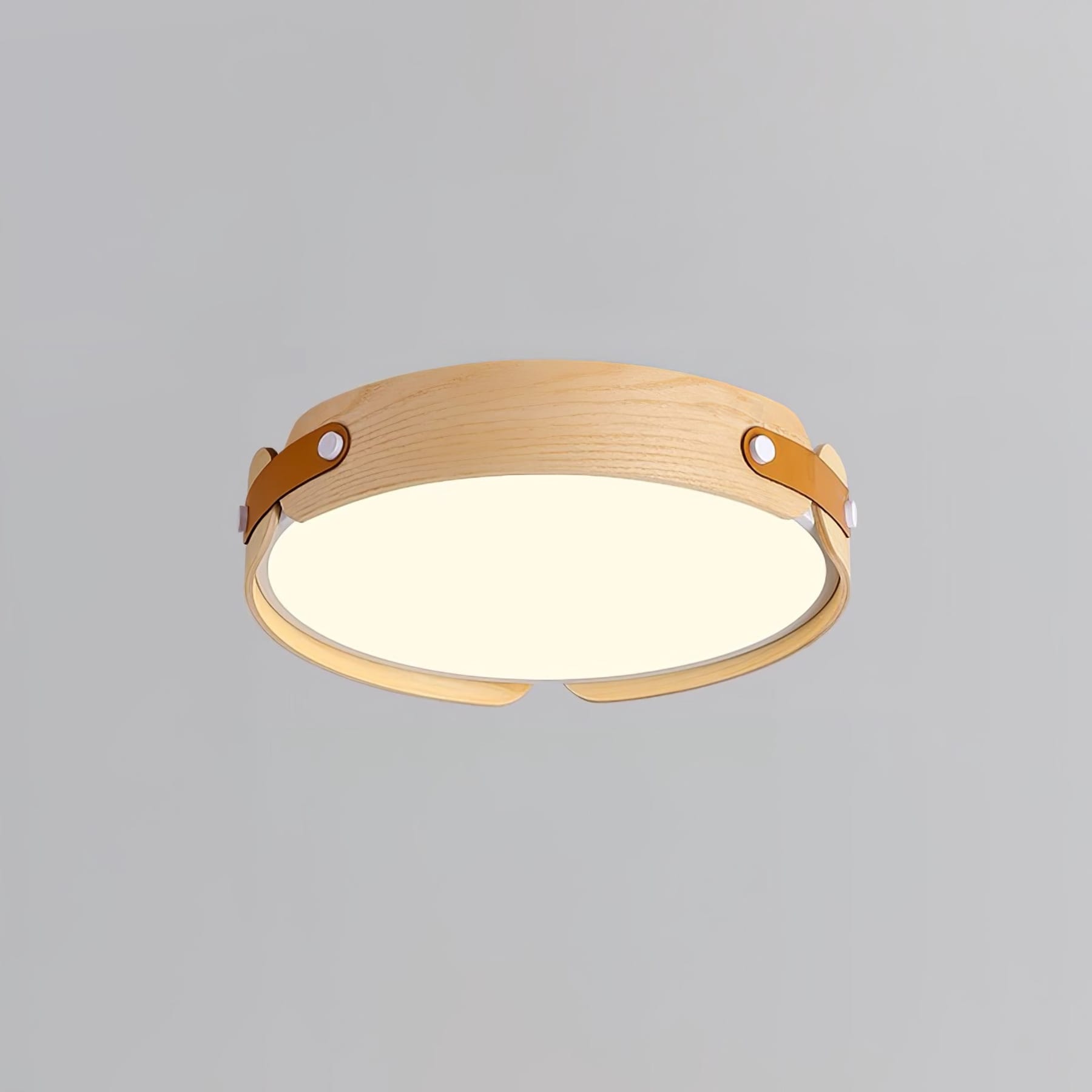 Scandinavian Wood Flush Mount Ceiling Light With Slim Low-Profile Design — Ashbury Home & Living