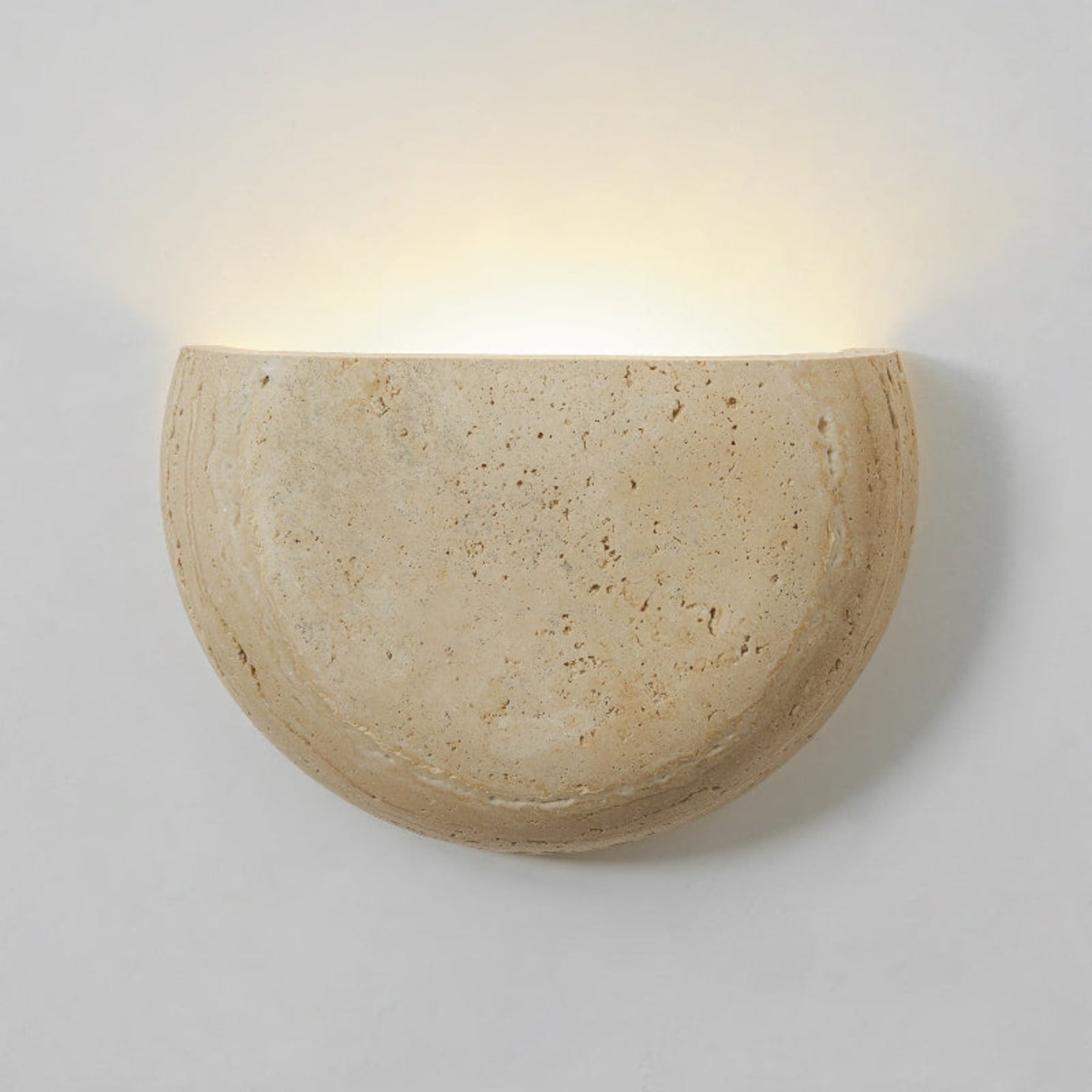Modern Travertine Stone Wall Light for Living Room in Beige — Ashbury Home & Living