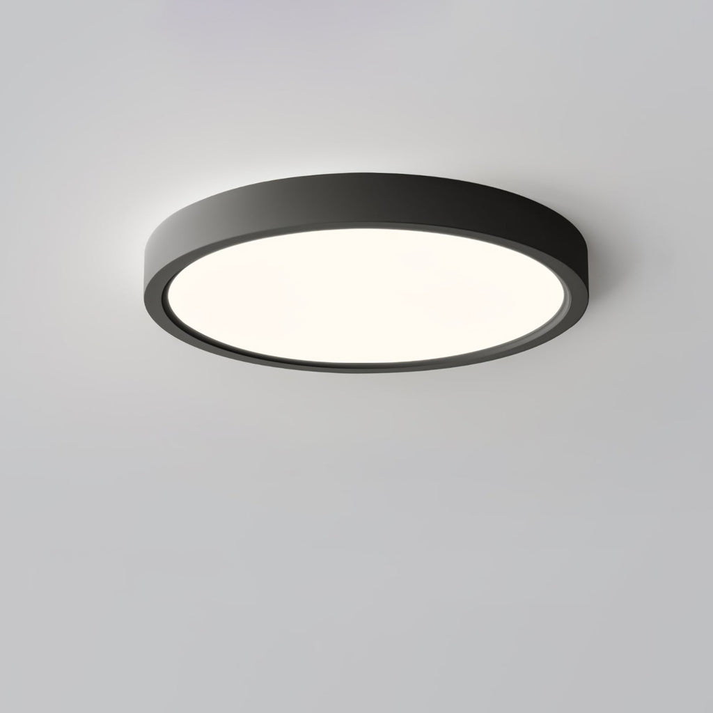 Minimalist Iron Flush Mount Ceiling Light With Slim Low-Profile Design in Black — Ashbury Home & Living