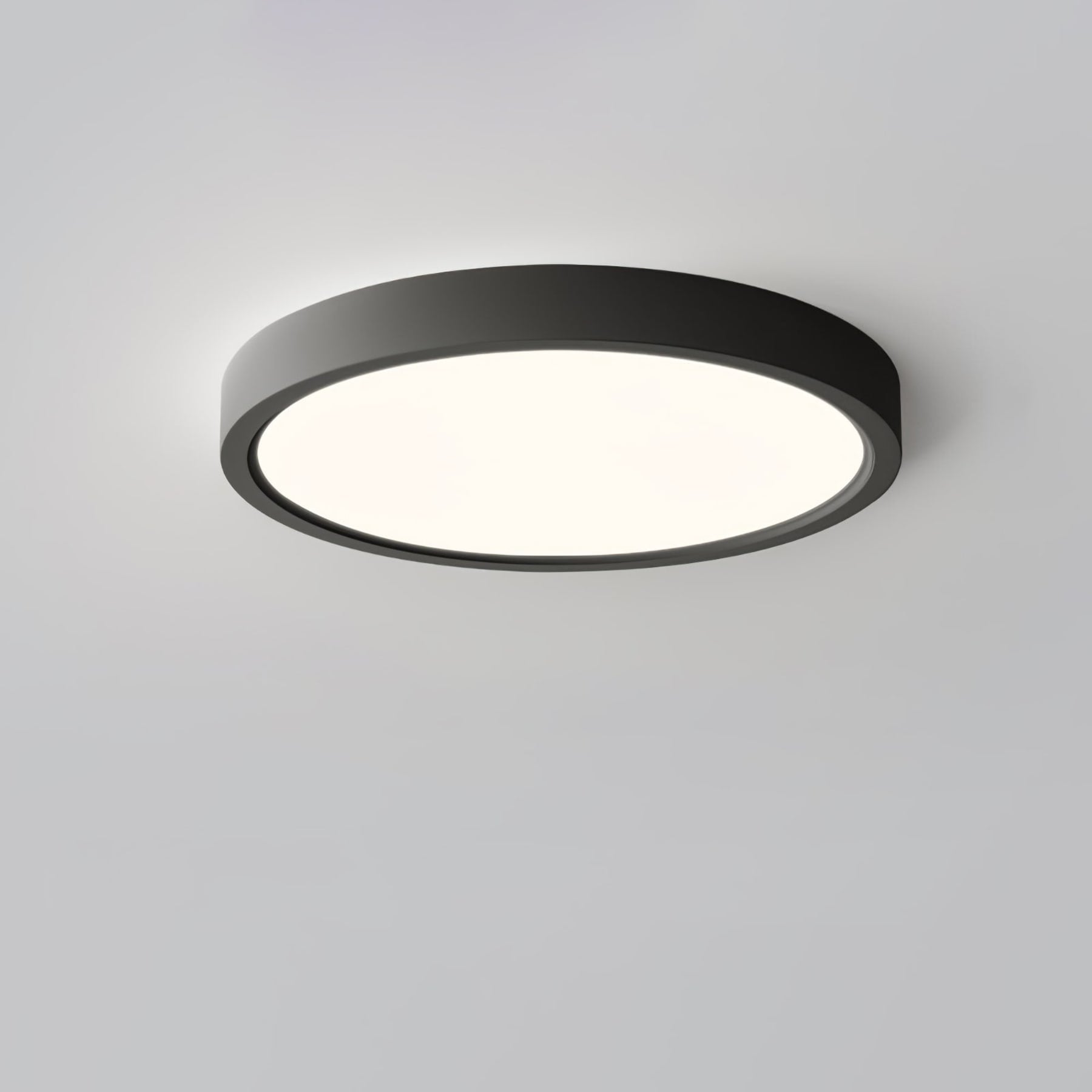 Minimalist Iron Flush Mount Ceiling Light With Slim Low-Profile Design in Black — Ashbury Home & Living
