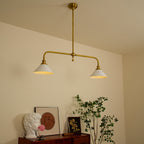 Modern Brass Pendant Light With Ceramic Shades for Dining Room — Ashbury Home & Living
