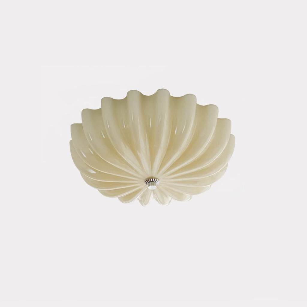 Vintage Glass Flush Mount Ceiling Light for Living Room in Beige — Ashbury Home & Living
