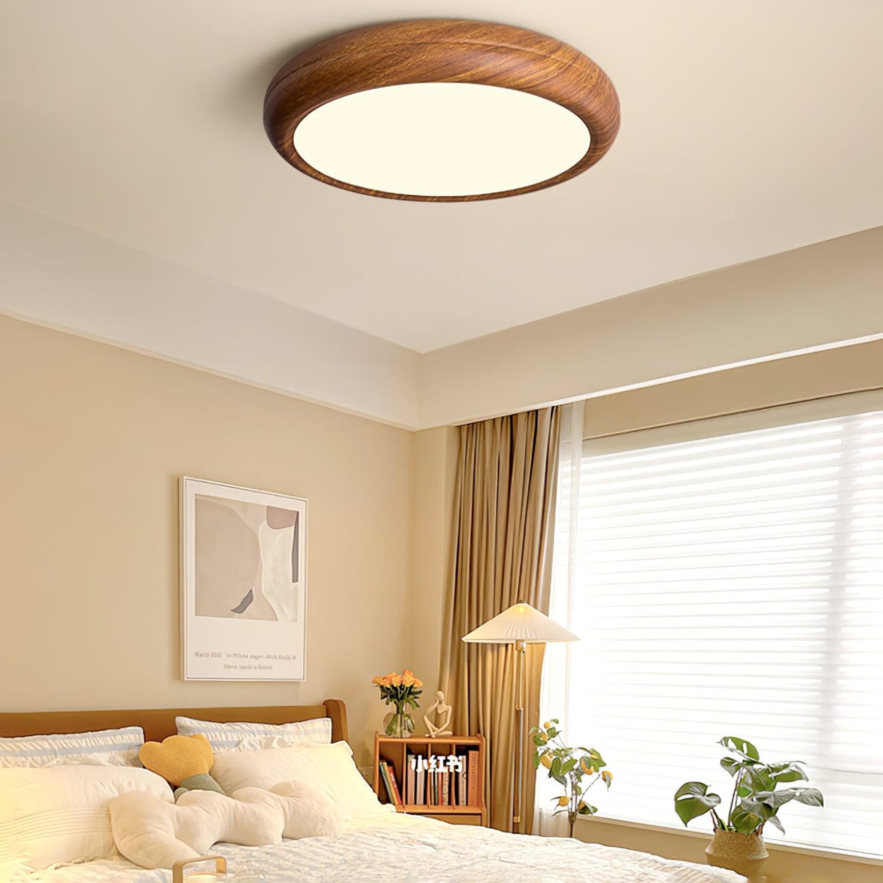 Scandinavian Wood Flush Mount Ceiling Light for Living Room — Ashbury Home & Living