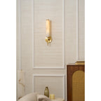 Modern Metal and Faux Alabaster Wall Light for Living Room — Ashbury Home & Living
