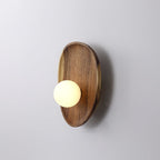 Modern Wood and Glass Wall Light for Living Room in Walnut & White — Ashbury Home & Living