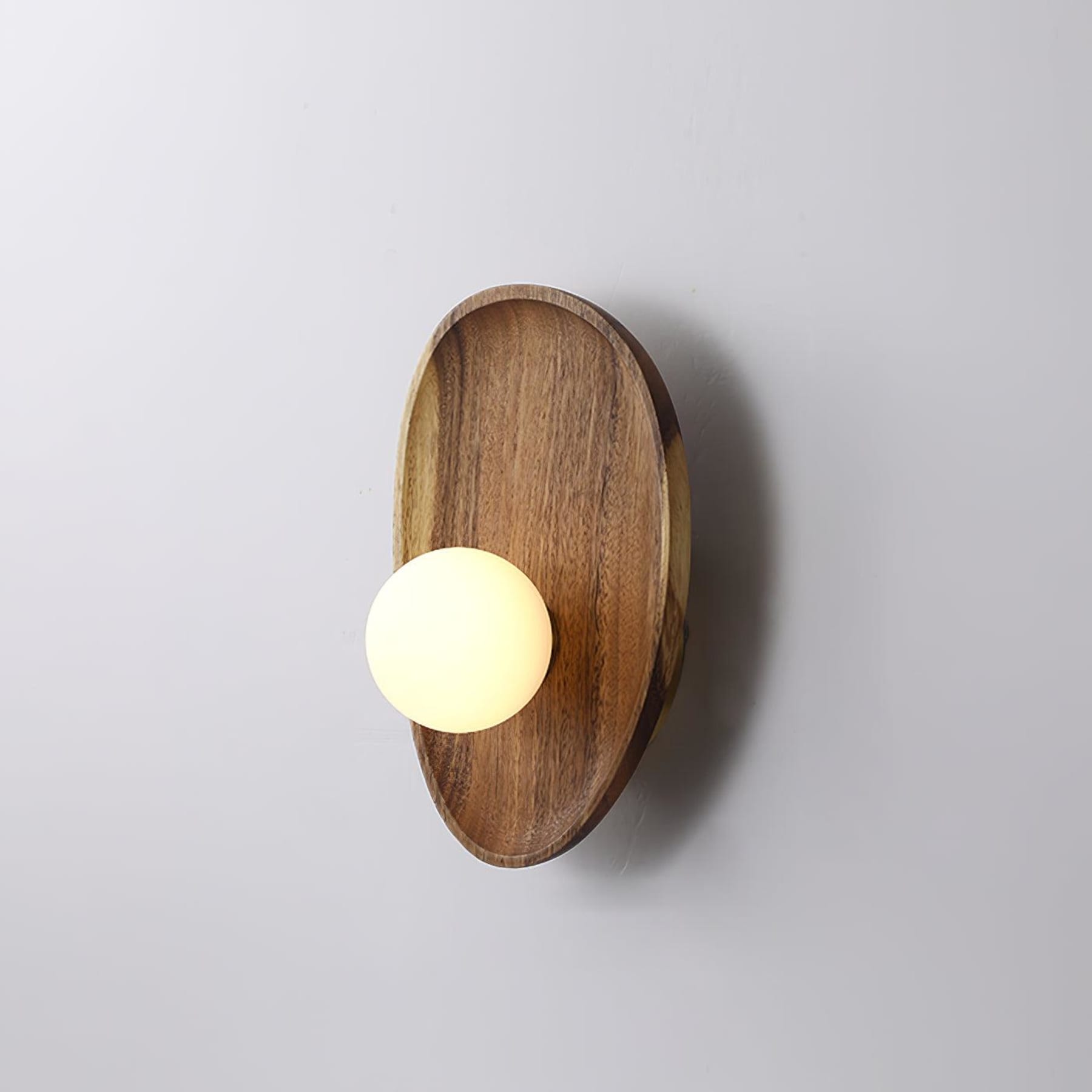 Modern Wood and Glass Wall Light for Living Room in Walnut & White — Ashbury Home & Living