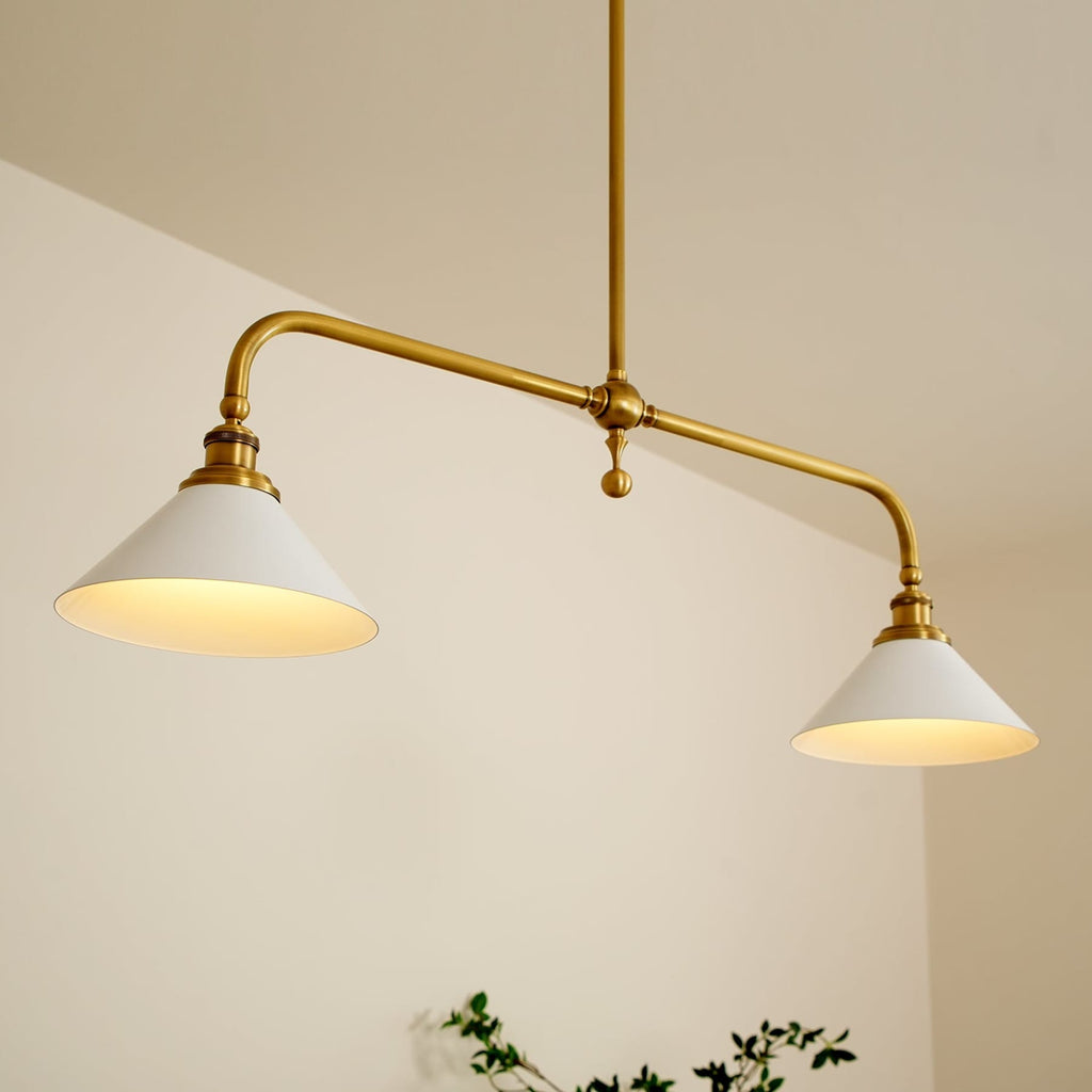 Modern Brass Pendant Light With Ceramic Shades for Dining Room — Ashbury Home & Living