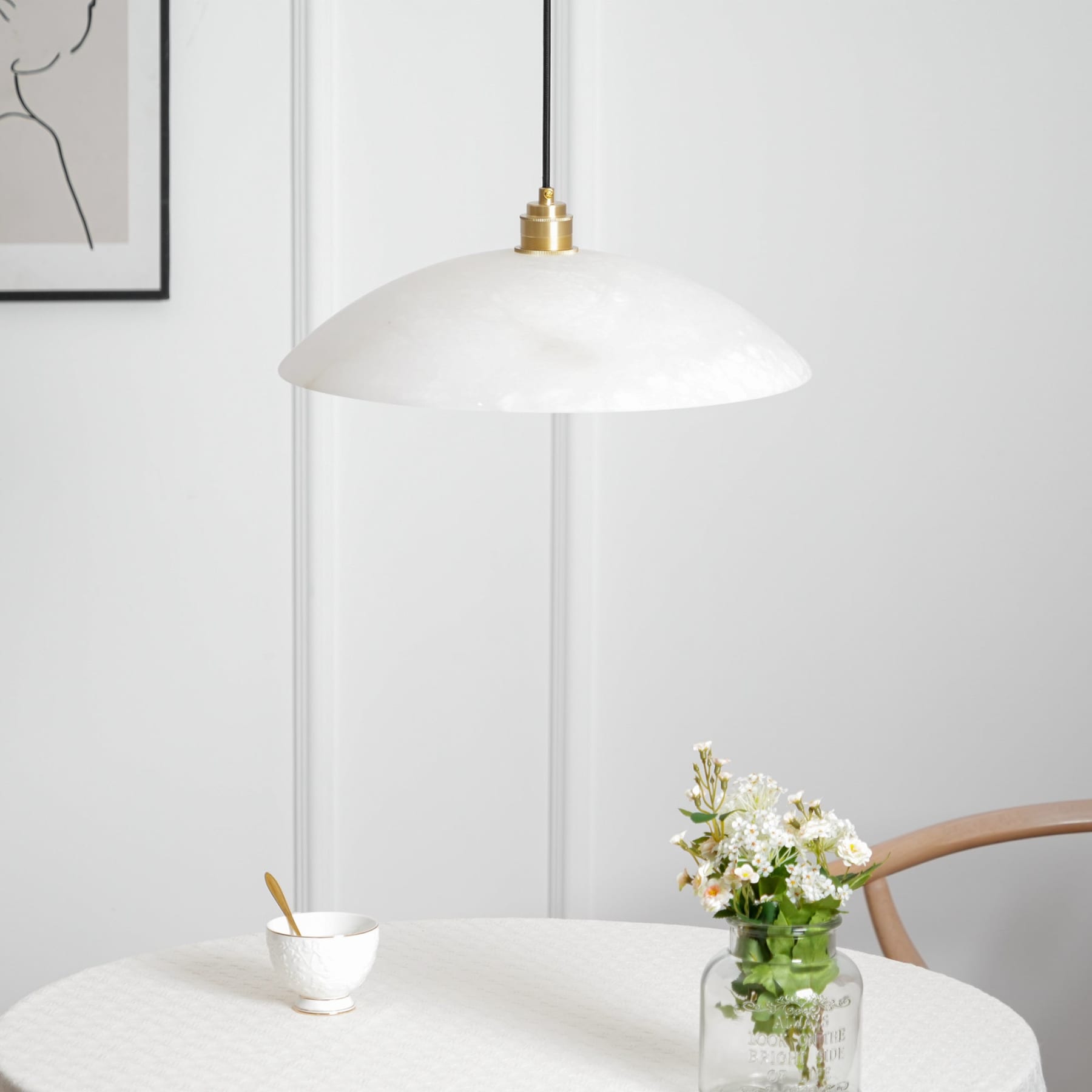 Modern Marble and Copper Pendant Light for Dining Room — Ashbury Home & Living