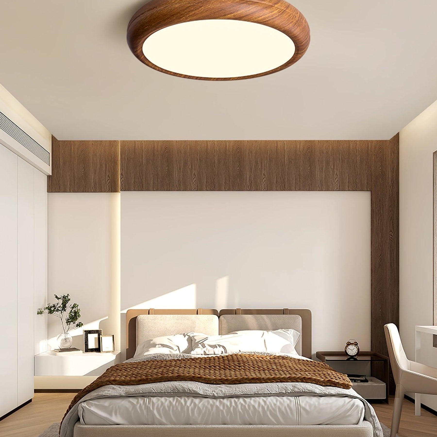 Scandinavian Wood Flush Mount Ceiling Light for Living Room — Ashbury Home & Living