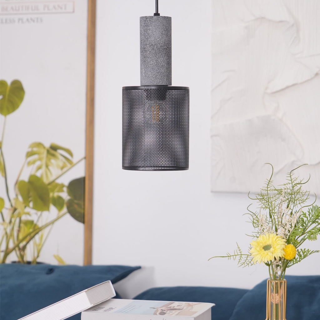 Industrial Concrete Pendant Light With Warm LED Glow — Ashbury Home & Living