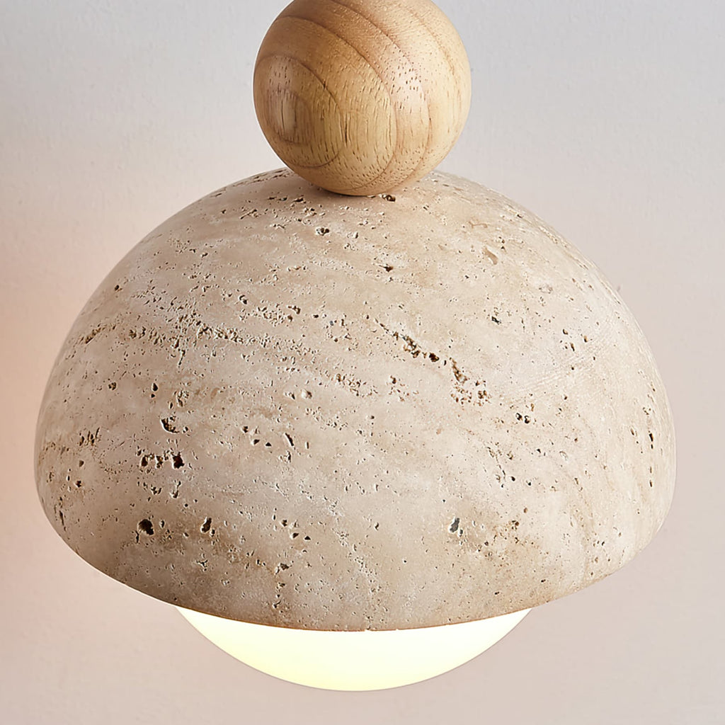 Contemporary Travertine Stone Pendant Light With Dimmable Glow — Ashbury Home & Living