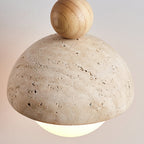 Contemporary Travertine Stone Pendant Light With Dimmable Glow — Ashbury Home & Living