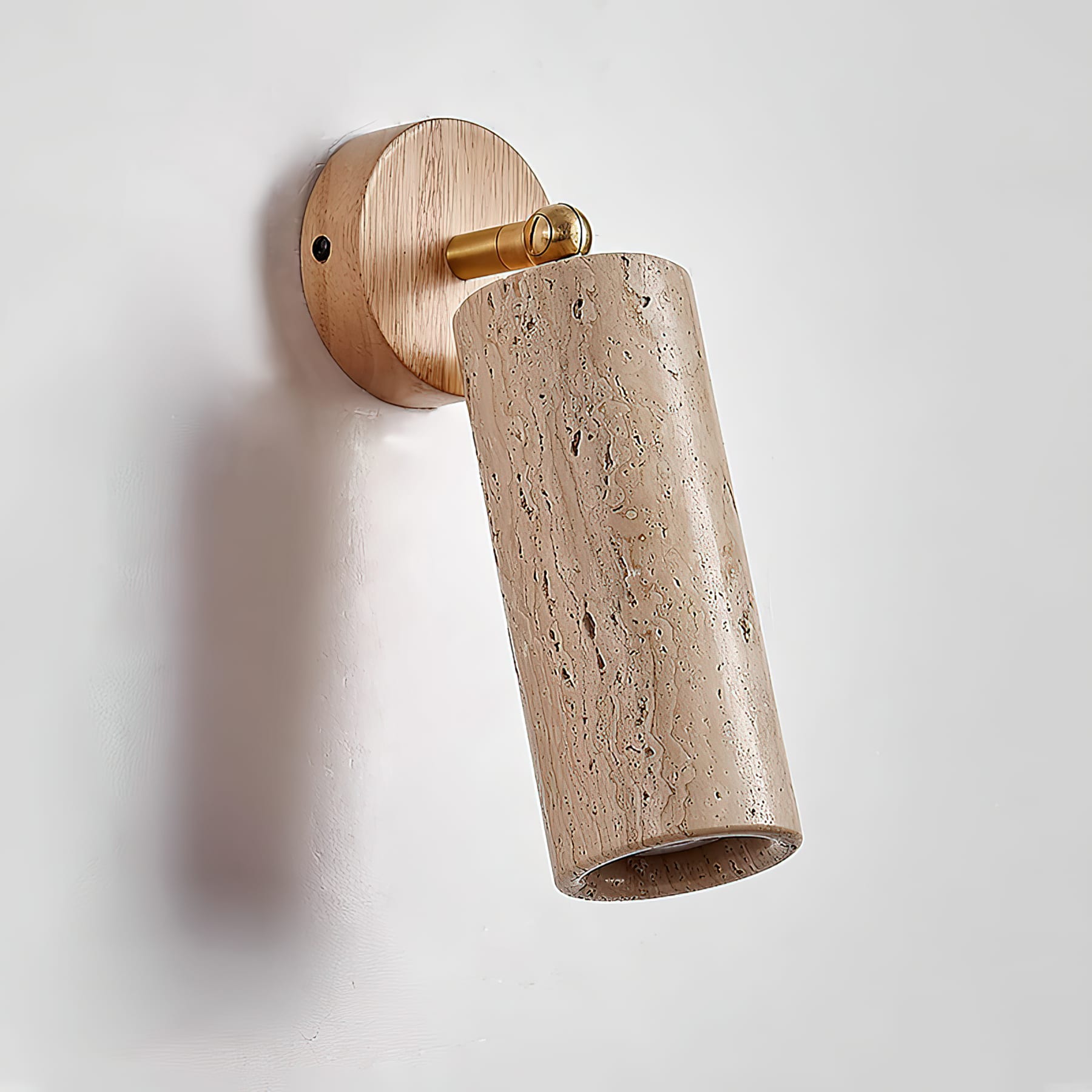 Modern Travertine Wall Light With Warm LED Glow — Ashbury Home & Living