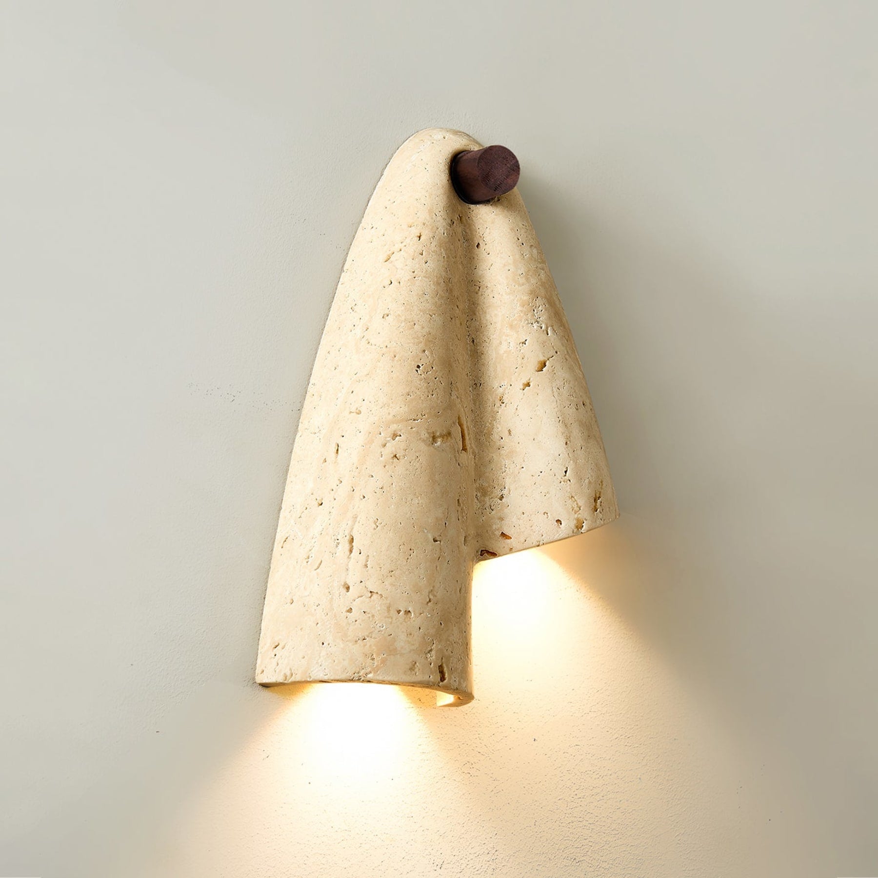 Modern Travertine Wall Light With Warm LED Glow — Ashbury Home & Living